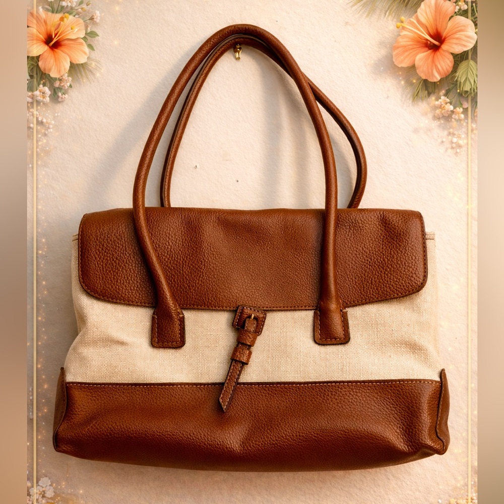 Liz Claiborne Brown and Beige Women's Shoulder Bag